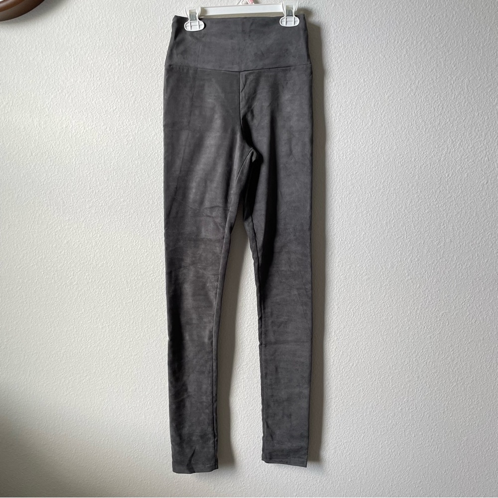 Faux Suede Leggings size S Dark Grey Pants high waisted